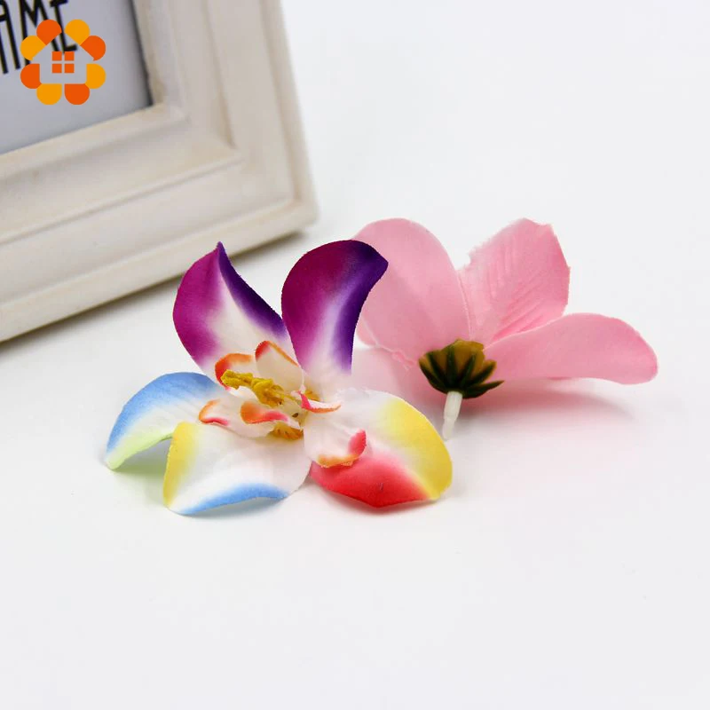 10pcs/lot 7cm Silk Orchid Artificial Flower Head For Wedding Decoration DIY Wreath Gift Scrapbooking Craft Fake Flowers | Дом и сад