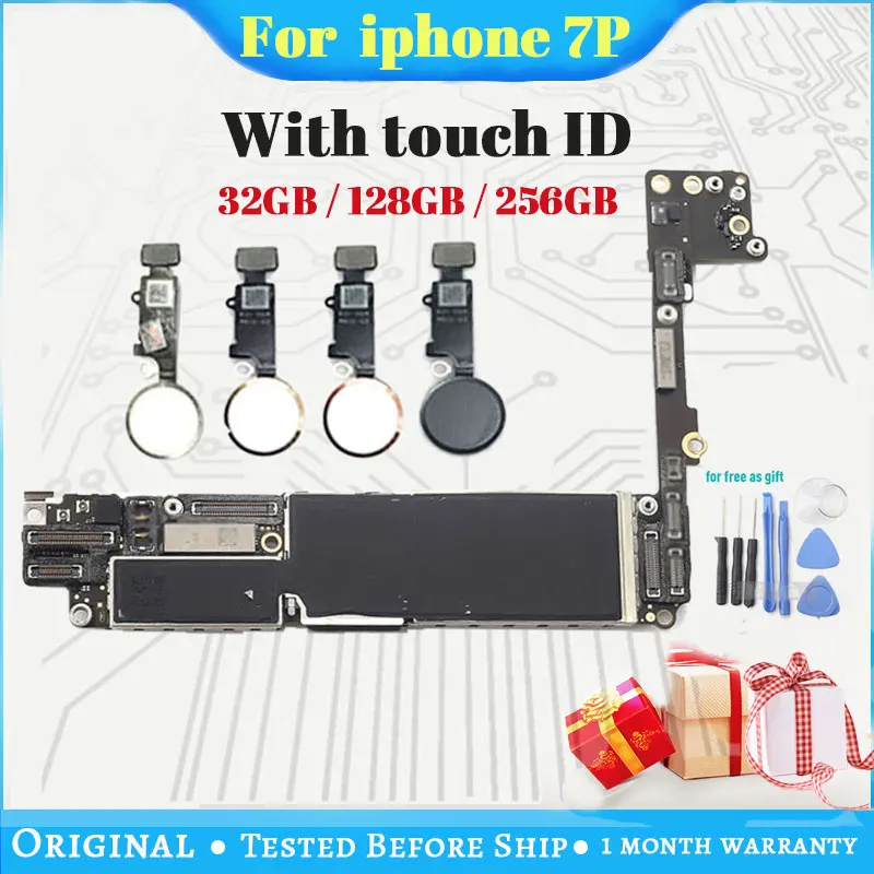 Материнская плата 32 ГБ/128 ГБ/256 ГБ для iphone 7 Plus с Touch ID/без ID бесплатный iCloud P