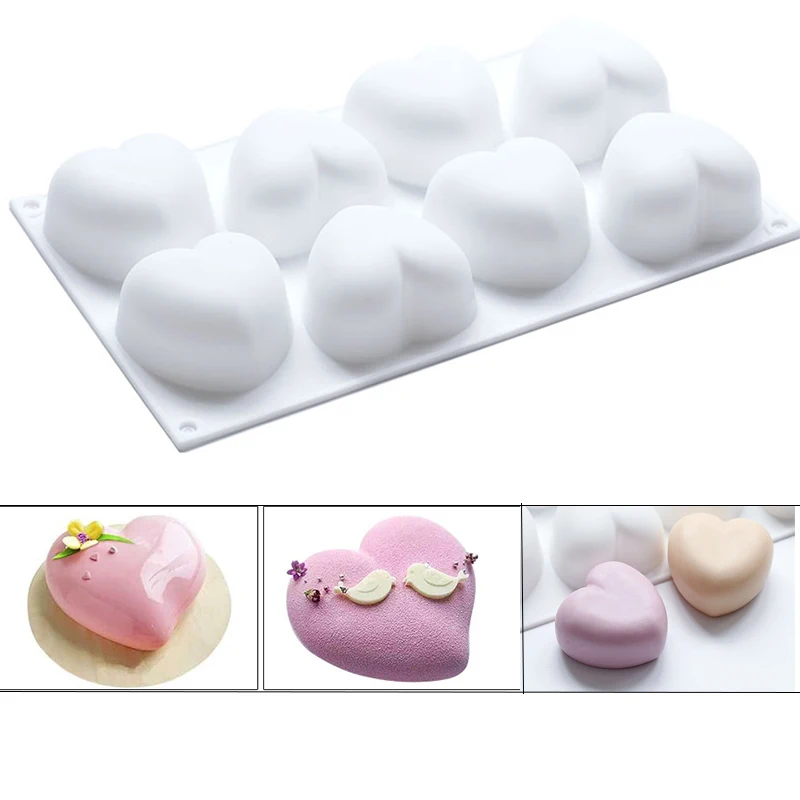 

1 шт., силиконовая форма в форме сердца с 8 отверстиями