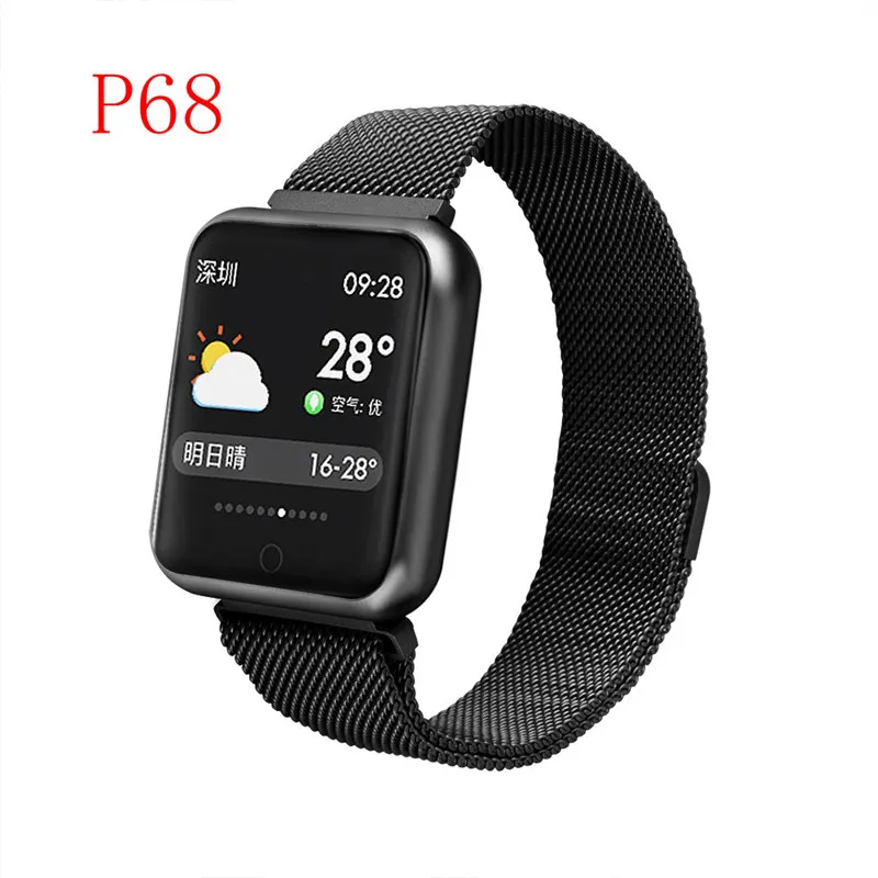 P68 A Модные Смарт-часы P70 P68 P80 IP68, водонепроницаемые, пульсометр, кровяное давление, кислород, спортивные Смарт-часы для Apple IPhone, Xiaomi - Цвет: P68 A