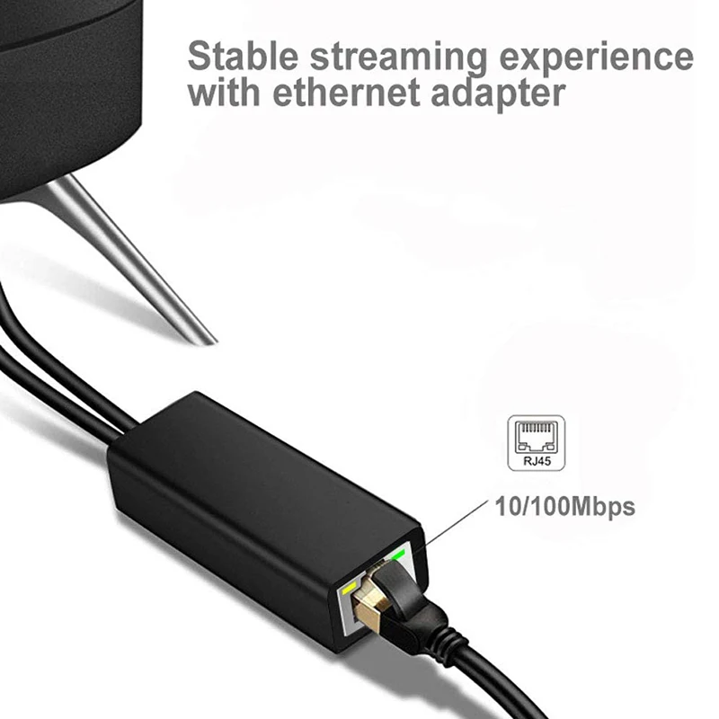 Ethernet-адаптер для пожарной палки и Chromecast Ultra 4K Micro-USB LAN Rj45 с кабелем питания 3.3Ft |
