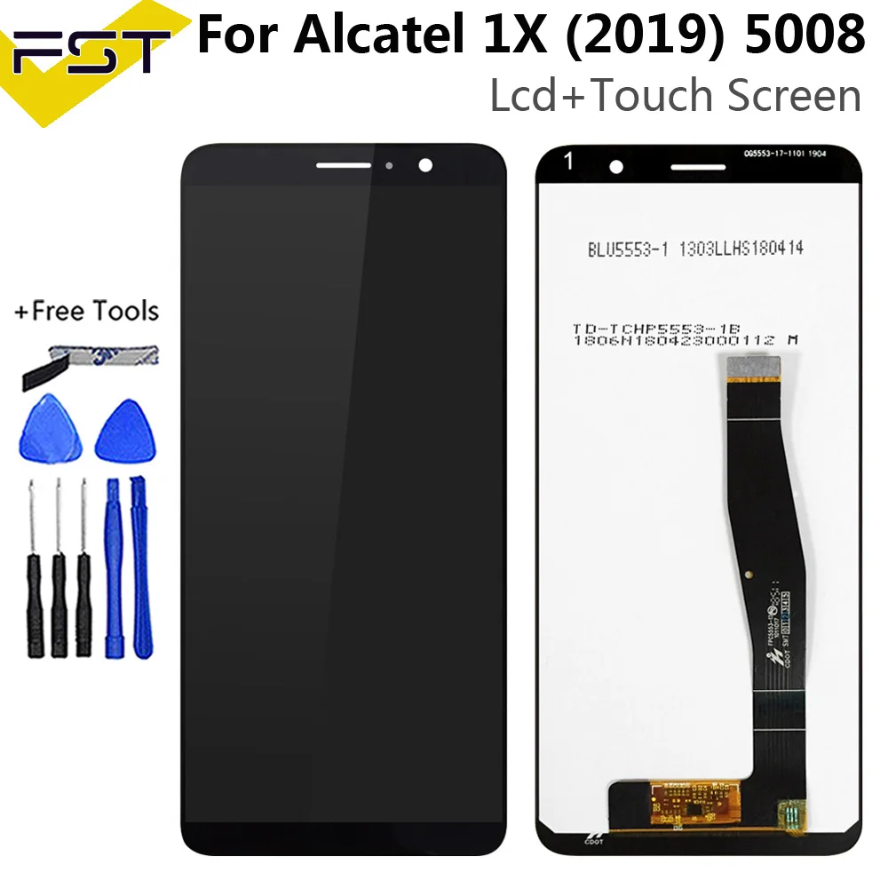 Pantalla LCD para tel&eacute;fono m&oacute;vil, montaje de digitalizador con pantalla t&aacute;ctil de 5,5 pulgadas, color negro, para modelo 1X, 2019, OT5008, 5008D, 5008T, 5008Y-0