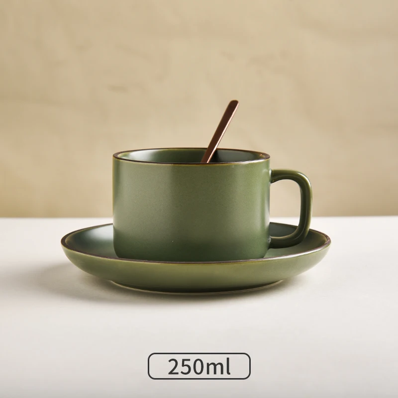 

European Style Travel Coffee Cup Ceramic Modern Espresso Tea Cups And Saucer Sets Eco Friendly Vaso Para Cafe Drinkware BI50CS