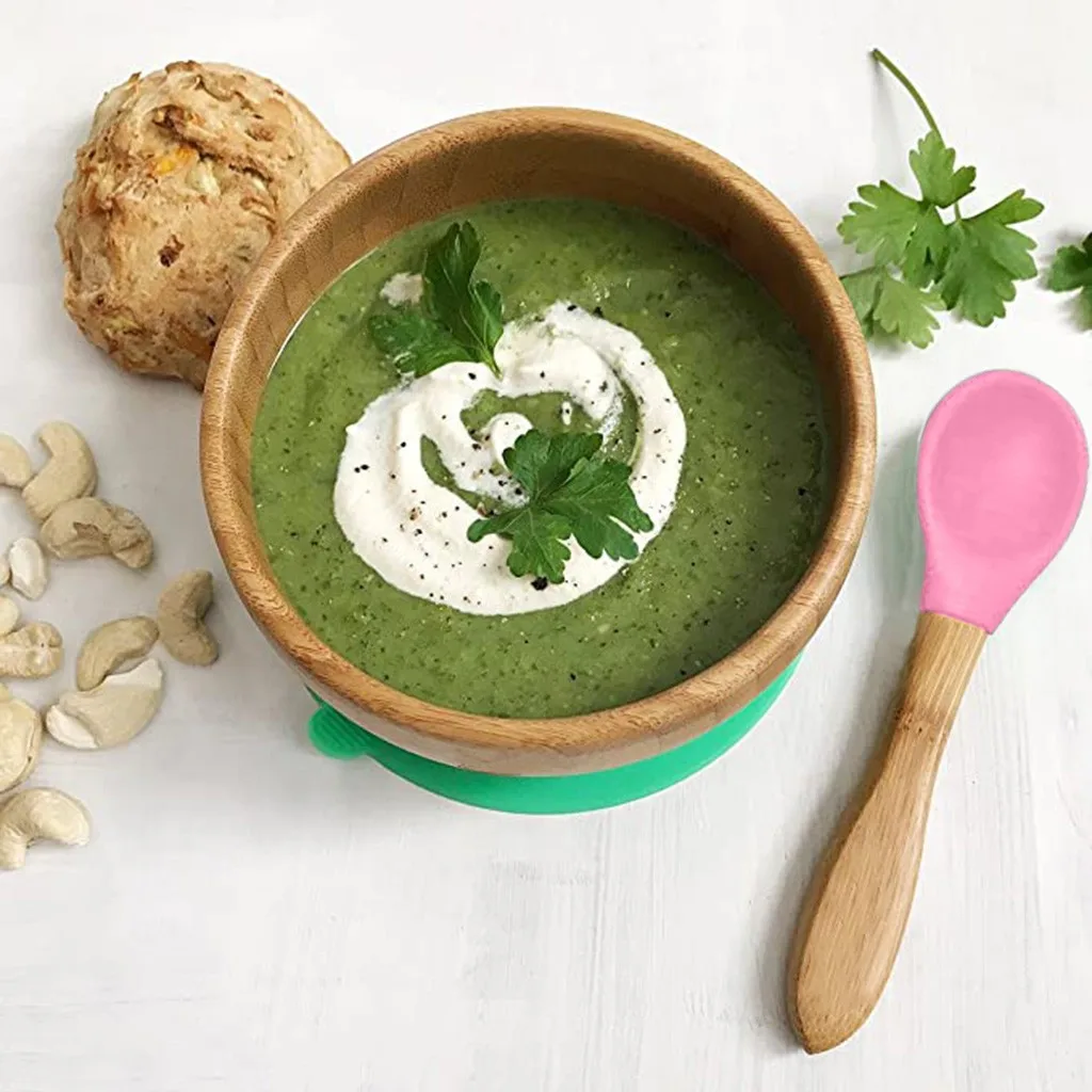 40 # круглая миска для малышей силиконовая чаша набор ложек на присоске Креативные