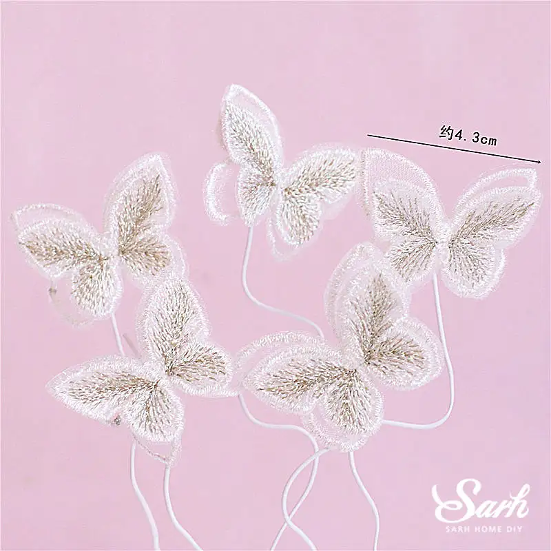 5pc yarn butterfly Золотой Ловец снов бабочка пряжа торт Топпер Серебряная Корона невесты выпечки сладкий подарок с днем рождения Свадебная вечеринка украшения - Цвет: 5pc yarn butterfly