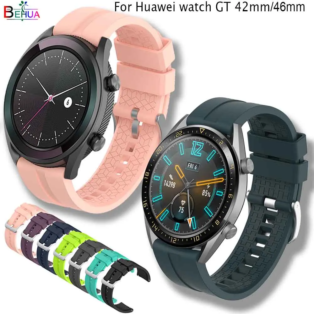 Роскошный модный силиконовый ремешок на запястье для часов Huawei GT 42 мм 46 мм/gear s3/