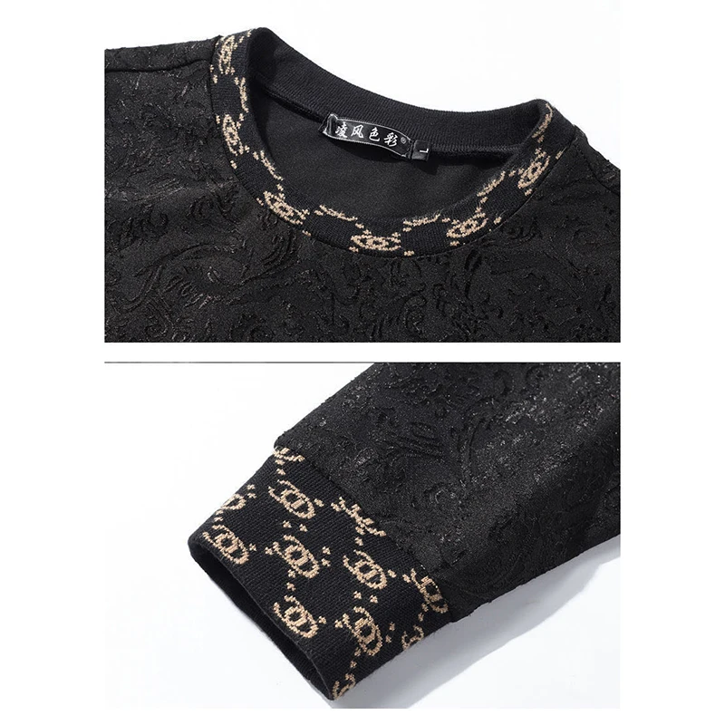 

2020 new light luxury high-end autumn and winter jacquard casual sports suit men's trend sports men's two-piece suit