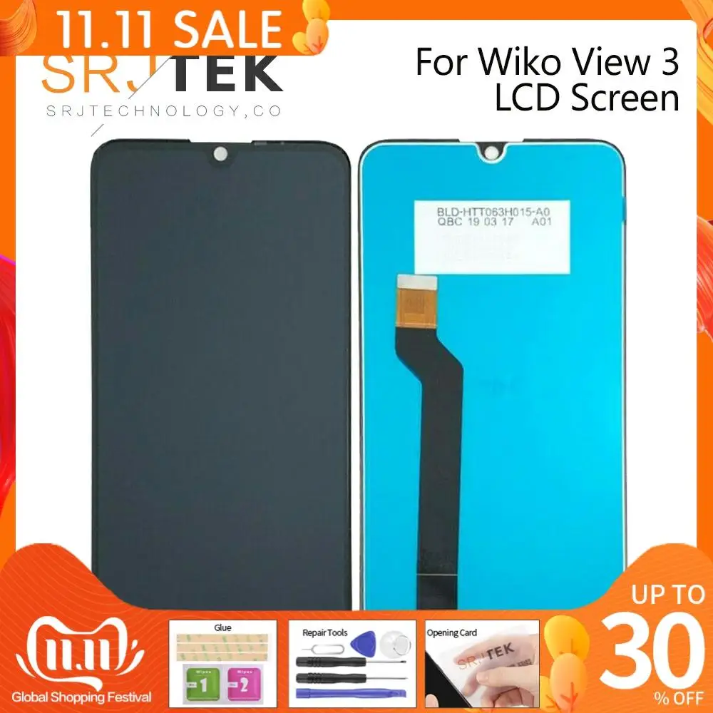 6.26'' For Wiko View 3 LCD Display Touch Screen Digitizer Mobile Phone Accessories Sensor Replacement Parts | Компьютеры и