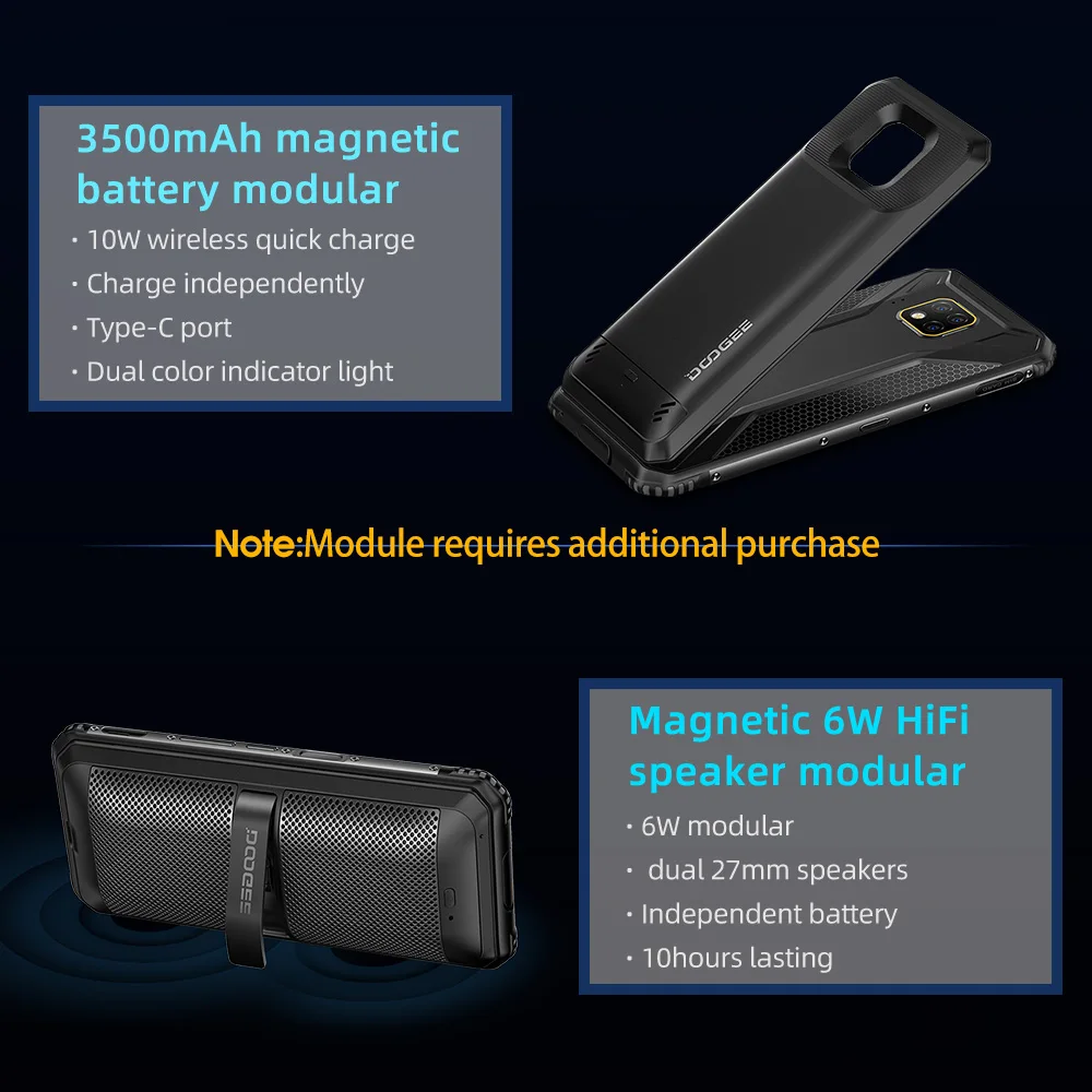 DOOGEE S95 модульный прочный мобильный телефон IP68 смартфон 6 3 "Helio P90 Octa Core ГБ 128 48MP