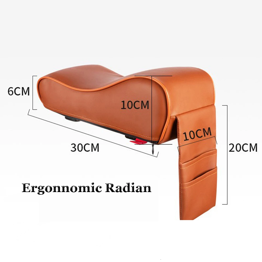 

Leather Car Central Armrest Pad Black Auto Center Console Arm Rest Seat Box Mat Cushion Pillow Cover Vehicle Protective Styling