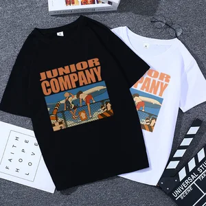 Женская футболка с круглым вырезом и коротким рукавом, черно-белая футболка с принтом, лето 2020