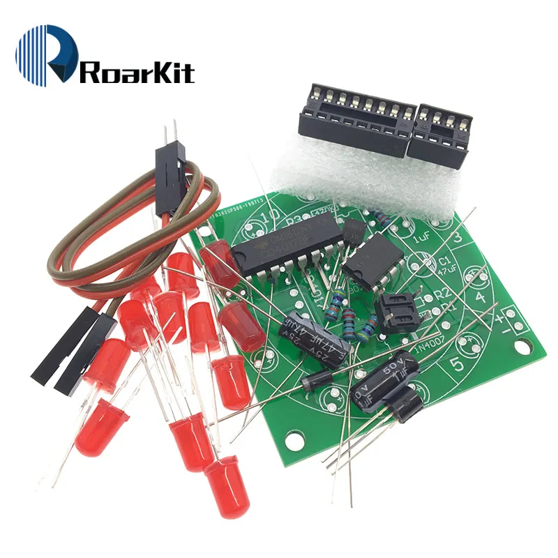 Круглый Поворотный набор электронный поворотный круг компонент Fortune CD4017 NE555