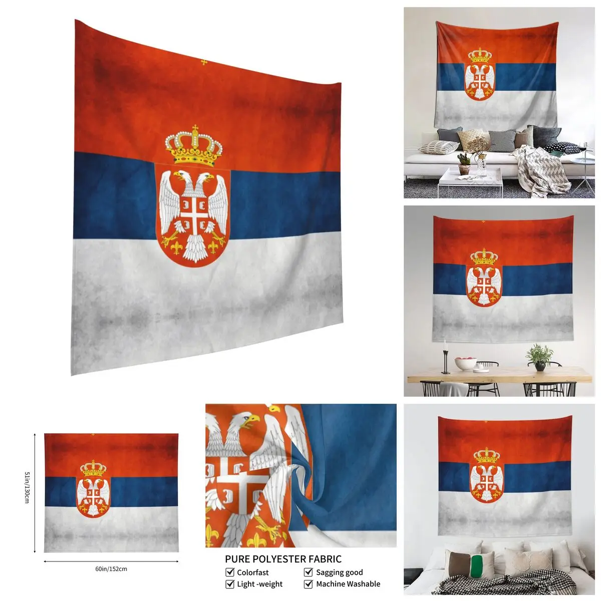 

Serbia Serbian Flag National Flag Of Serbia Serbian National Flag Tapestry Graphic Cool Tapestries Print Novelty wall paintings