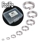 50 или 100 шт разделенное кольцо из нержавеющей стали с коробкой рыболовное двойное кольцо соединитель рыболовные аксессуары для рыбалки оснастка приманка крючок