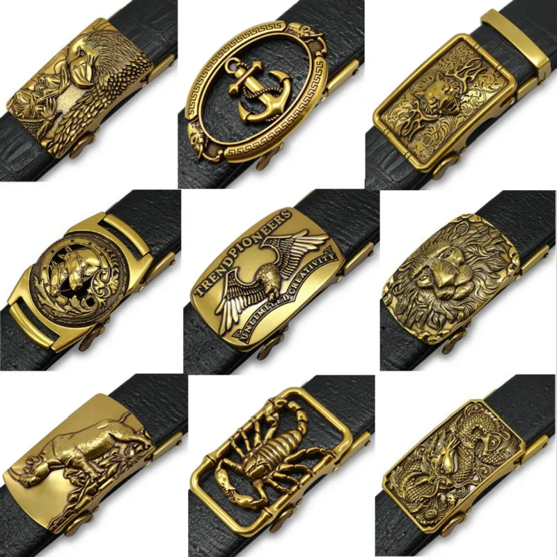 

Retro Golden Faucet Belt Men Buckle Jeans Belt Automatically belt buckles for men Buckle Strap for Jeans men's belts luxury
