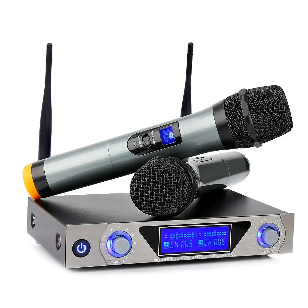 

Беспроводная bluetooth микрофонная система ARCHEER, VHF, двухканальная ручная микрофонная система, портативная караоке микшер для пения
