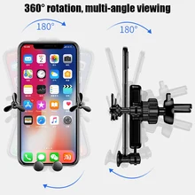 Car Gravity Cell Phone Mount Novelty Air Vent Clip Smartphone Bracket with Phone Holder Fan ND998