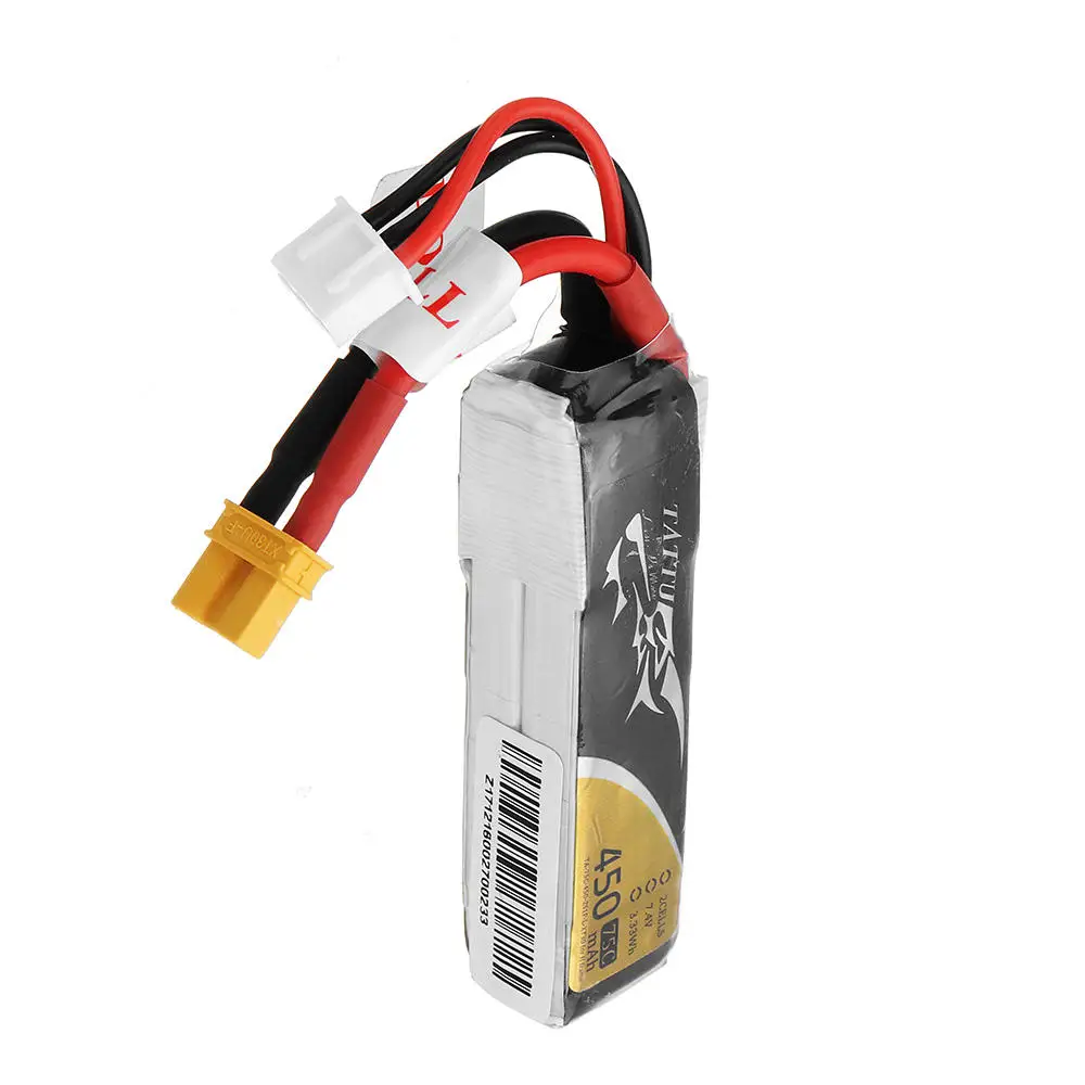4 шт. ACE Tattu 450mAh 75C 14 8 V 7 4S 2S Lipo батарея XT30 XT60 T Разъем для RC FPV гоночный Дрон|Детали и