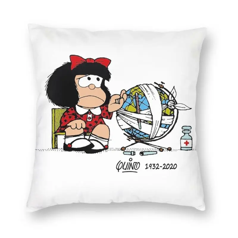 

Quino Comics Mafalda Pillowcover Decoration Cartoon Manga Cushion Cover Throw Pillow For Living Room Double-Sided Printing