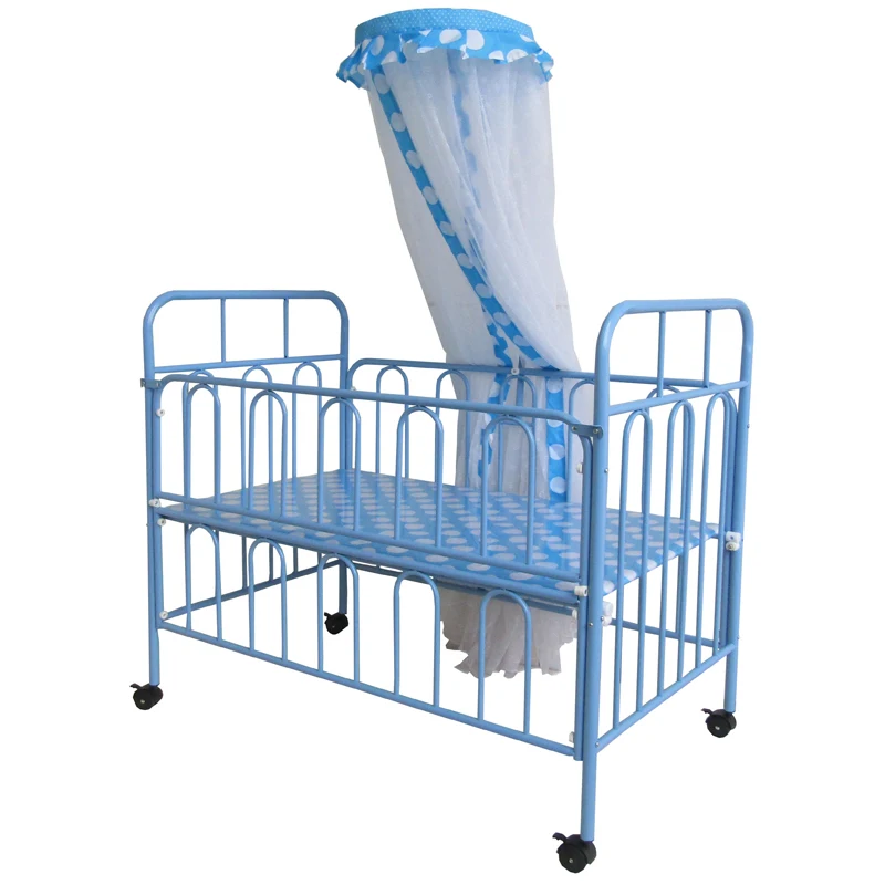 Multi-Function Newborn Baby Crib With Mosquito Net, Can Be Spliced Large Bed, Blue Pink Color Available