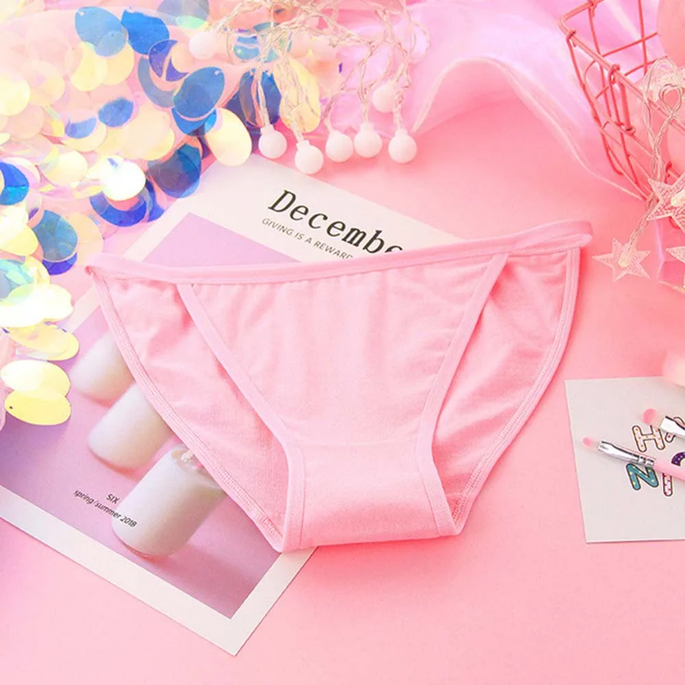Мягкое сексуальное нижнее белье из чистого хлопка простые однотонные женские