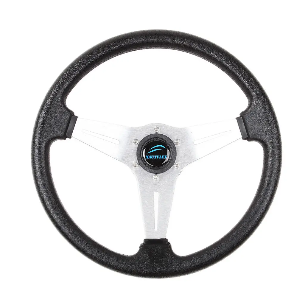 

Boat Steering wheel W/ Adapter 3 spoke boats with a 3/4" tapered key Marine