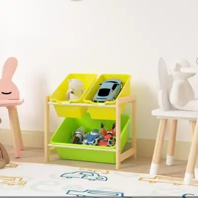 

Children's Toy Storage Rack Solid wood Kindergarten Toy Storage Cabinet Baby Bookshelf Rack Multi-layer Household Shelf