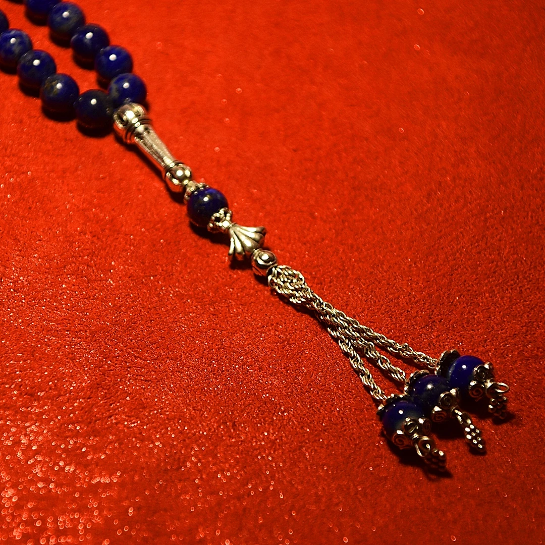 

8 mm Lapis Lazuli Natural Stone Ladies/Men 33 Rosary Beads Islamic Muslim Taisbiha Free Shipping