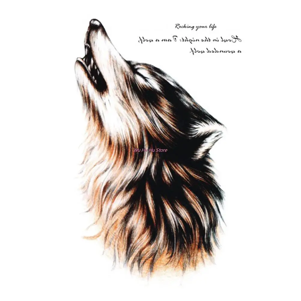 

1Pc Waterdichte Tijdelijke Tattoo Flash Tattoo Sticker Voor Body Wilde Wolf Ontwerp Body Art Tattoo Sticker