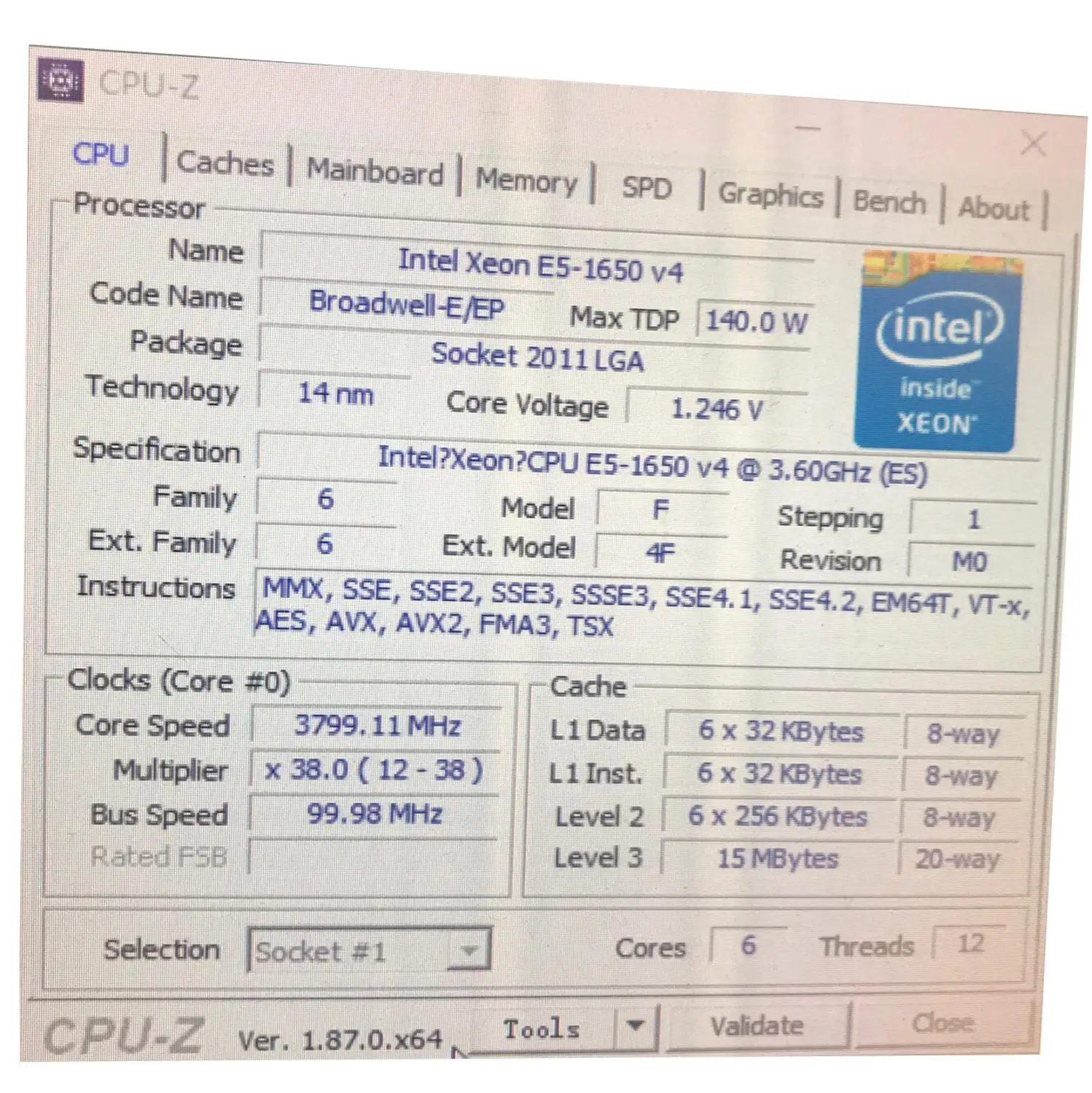 E5 1650V4 оригинальный Intel Xeon QS версия 3 6 ГГц ядерный 15 Мб 1650 V4 140W LGA2011 Бесплатная