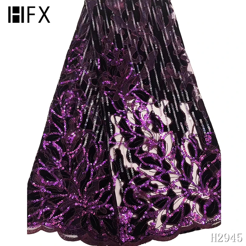 HFX Новое поступление африканская кружевная ткань с блестками нигерийская для