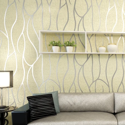 Европейский стиль 3D изогнутые полосы нетканые обои утолщенная спальня гостиная