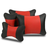 fashion simple car pillow set breathable comfortable 2 pcs headrest 2 pcs waist pillow