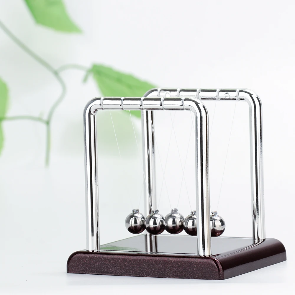 Physics Science Pendulum Accessory Desk Antistress Game Newtons Cradle Steel Balance Ball Table Decor Metal | Дом и сад