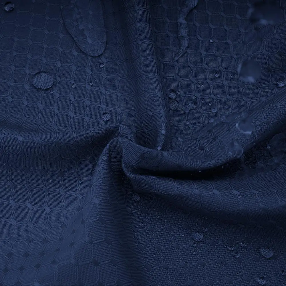 UFRIDAY New 100% Fabric Shower Curtain Waterproof Bathroom with Hooks Blue Waffle Weave Patttern Bath Heavy Duty | Дом и сад