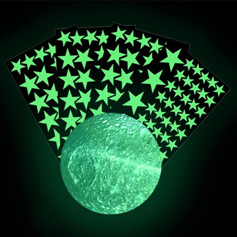 

Luminous Stickers In The Dark, Star And Moon Wall Stickers, DIY Murals For Children's Bedroom Living Room Decoration