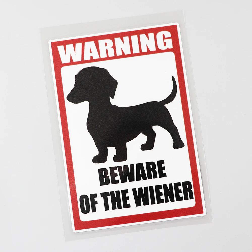 YJZT 10.2CM×14.9CM Dachshund Wiener Dog Warning Decal PVC Car Sticker 12C-0344 | Автомобили и мотоциклы