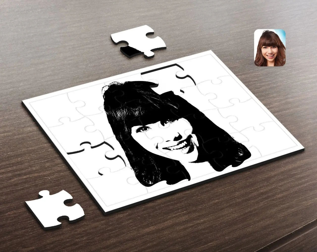 

Personalized Women 'S Silhouette Design Wooden Puzzle-1