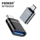 Адаптер FONKEN Otg Type C на Usb, конвертер кабеля Usb C 3,0 для Macbook USBC OTG, USB флеш-накопитель, мышь на телефон, разъем USB3