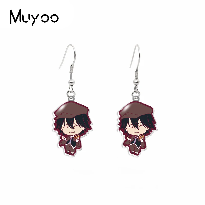 Серьги-подвески Бродячие псы из акрила и эпоксидной смолы |