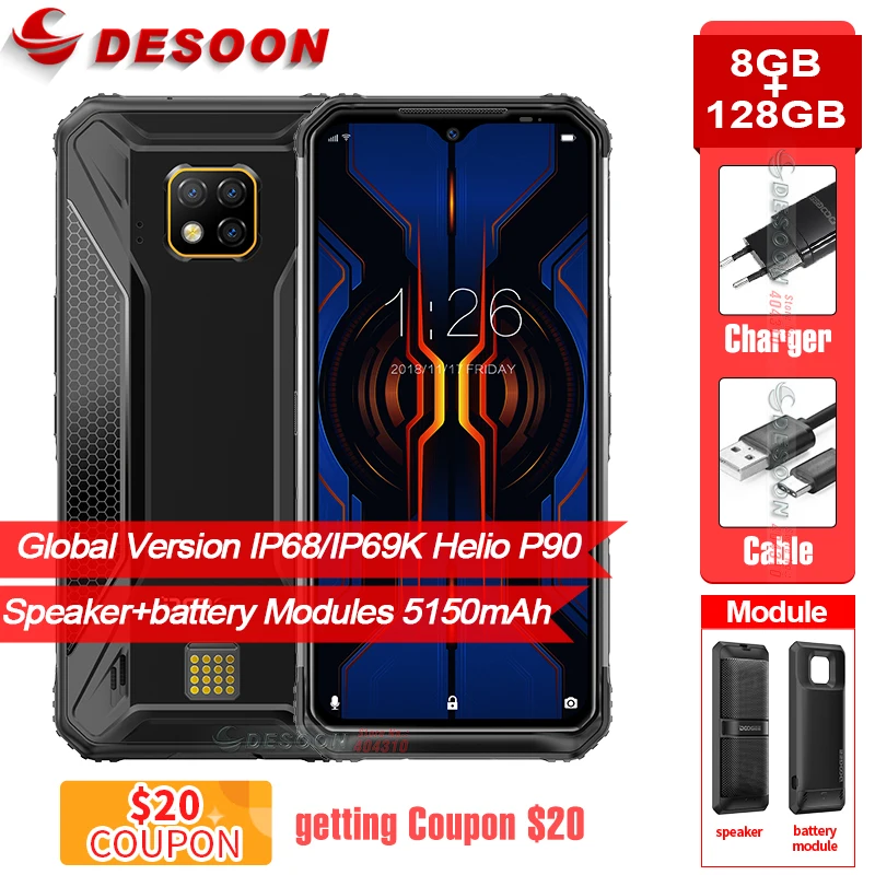 DOOGEE S95 Pro 6 3 ''Экран модуль прочный P68/IP69K мобильный телефон на процессоре Helio P90