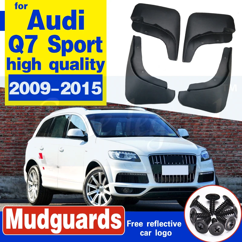 Guardabarros delantero y trasero moldeado para coche, negro, para Audi Q7 Sport, años 2009 a 2015, 4 unidades