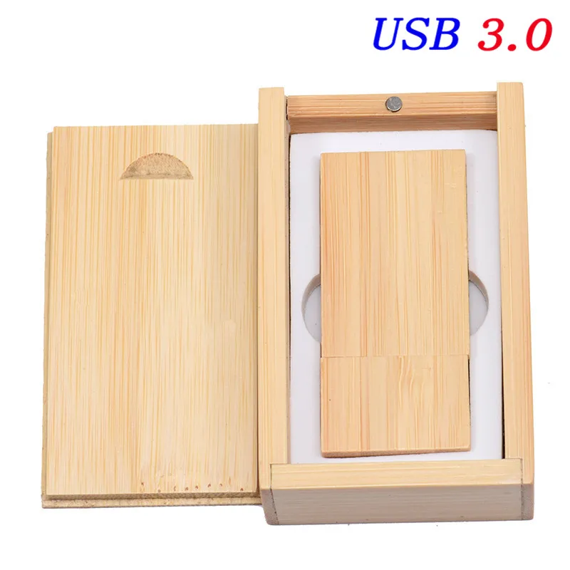 SHANDIAN USB 3,0 деревянный usb с коробкой USB флеш-накопитель ручка драйвер деревянные чипы pendrive 4 ГБ 8 ГБ 16 г 32 Гб 64 Гб креативный персональный логотип - Цвет: Bamboo with box