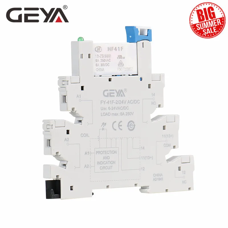 Бесплатная доставка тонкий релейный модуль GEYA схема защиты 6A реле 12 В или 24