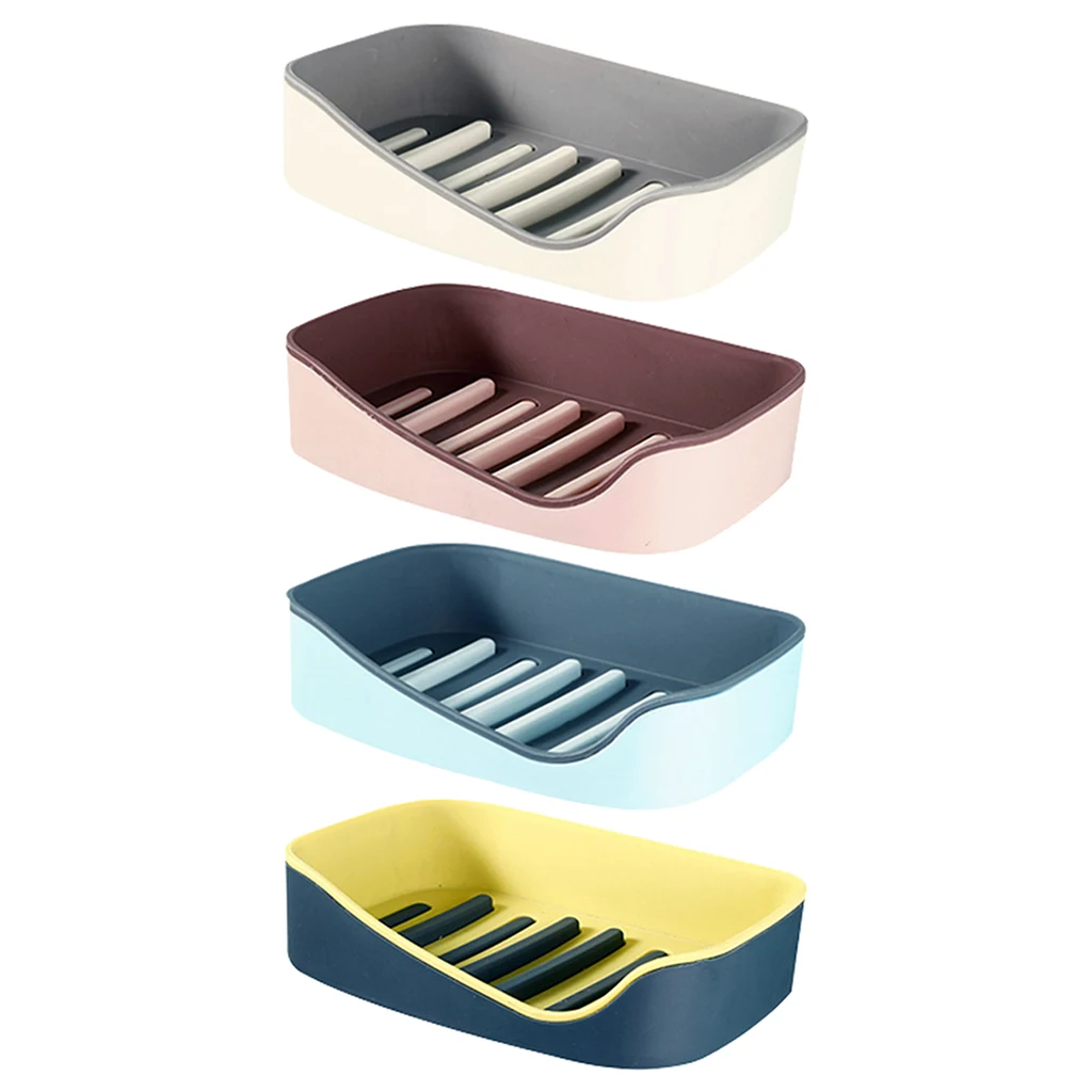 

Plastic Soap Dish with Drain Bathroom Soap Holder for Shower Soap Saver Tray