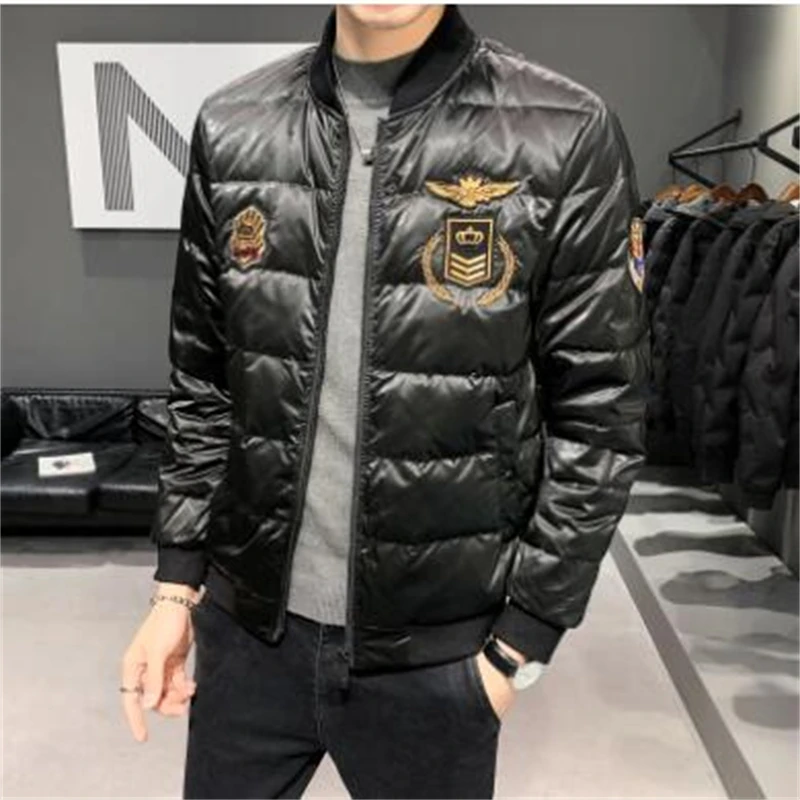 

2021 autumn and winter clothing new down jacket men Labeled baseball collar men's jacket Men's warm and cold coat
