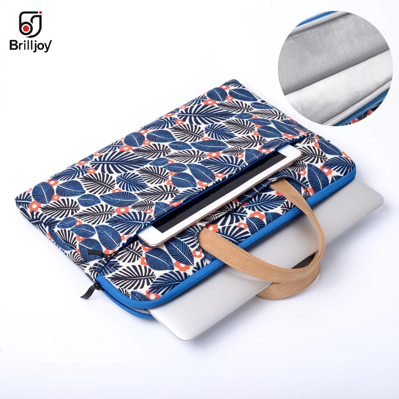 Brilljoy printing Style Laptop briefcase for women Apple computer bag liner package fashion laptop bag Unisex briefcase handbag