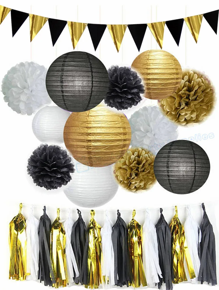 1 комплект смешанные Черные И Золотые Зеркальные лампы Затемненные тканевые