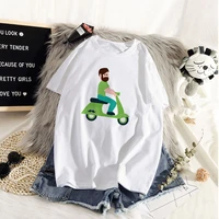 women t shirts motorcycle printed female tee print t shirt 90s aesthetic shirt womens basic casual tshirts tops