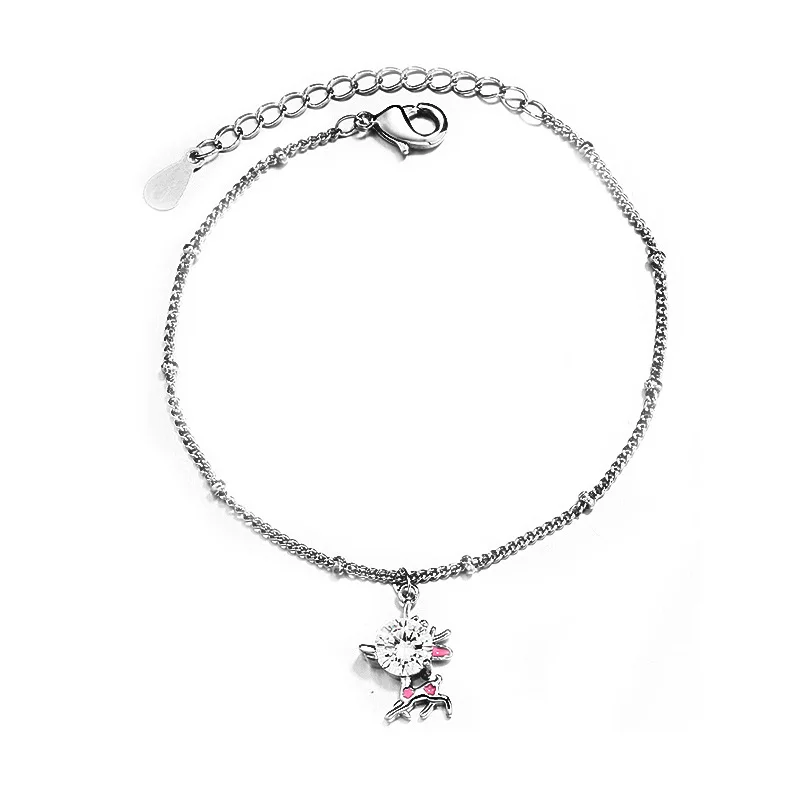 

KiK Sweet Jewelry High Quality Zircal Charm Bracelet Hot Selling Silvery Plating Chain Bracelet Fo Celebration Gifts